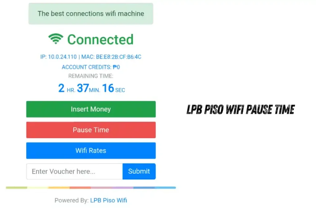 lpb piso wifi pause time